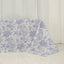 Polyester 90’’x156’’ Rectangle Tablecloth White - Seamless Lavender Lilac French Toile Pattern for Grand Occasions