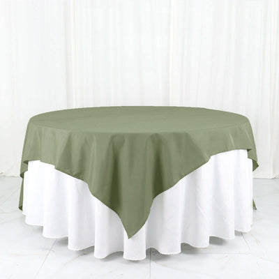 Polyester 90’’x90’’ Table Overlay Square Tablecloth Dusty Sage Green - Wrinkle-Resistant & Durable Table Cover