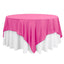 Polyester 90"x90" Table Overlay Square Tablecloth Fuchsia - Wrinkle-Resistant & Durable Table Cover