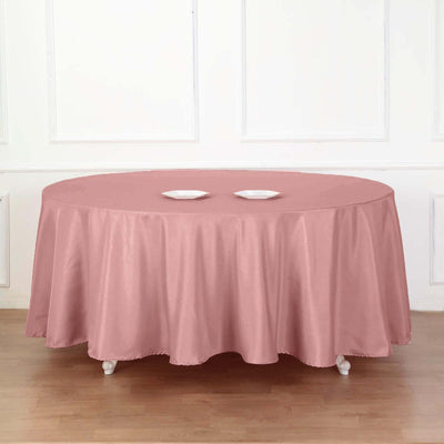 Polyester 108" Round Tablecloth Dusty Rose - Wrinkle-Resistant Table Cover