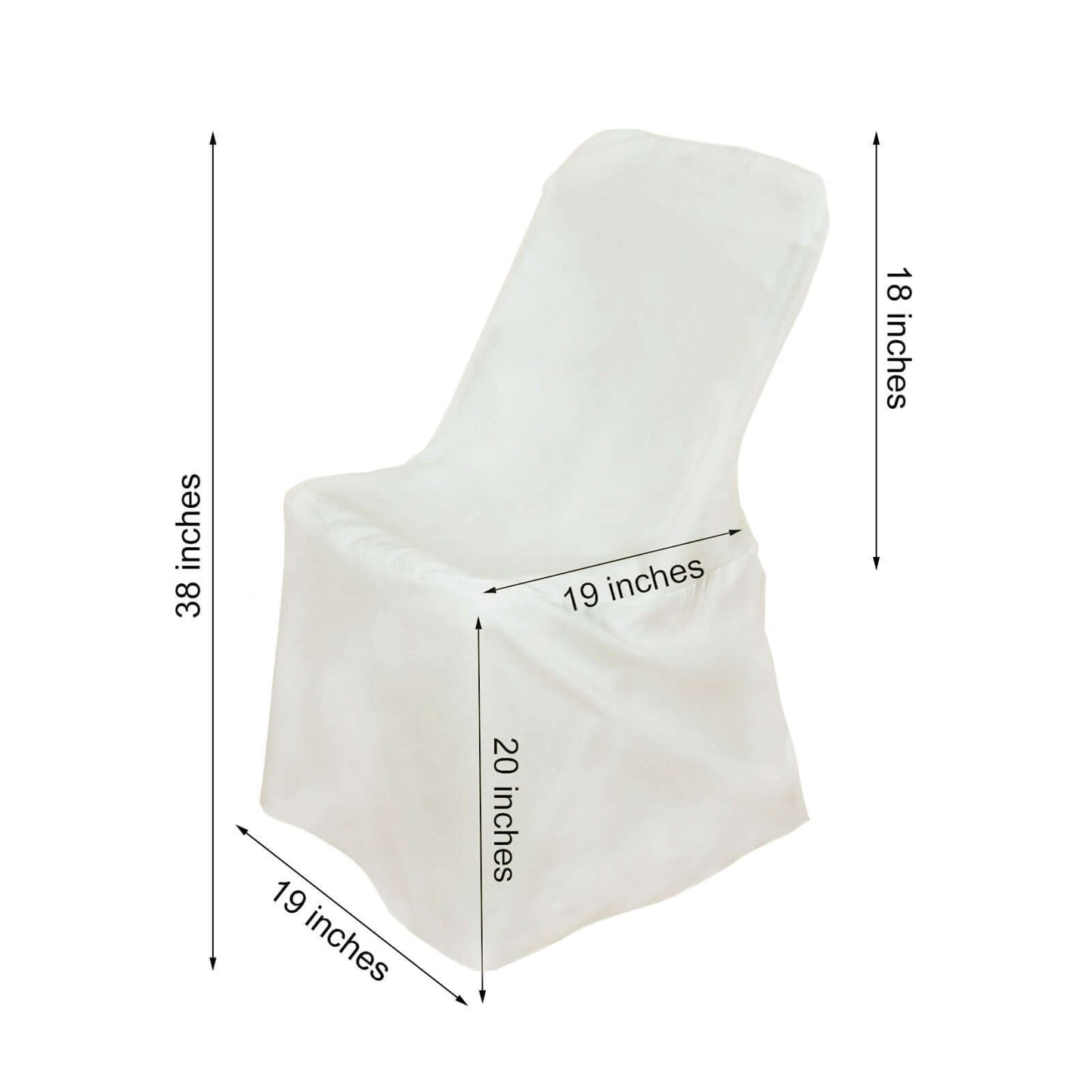 Polyester Chair Cover for Folding Lifetime Chairs Ivory - Reusable Durable Slip-On Cover