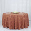 Polyester 120" Round Tablecloth Terracotta (Rust) with Gold Foil Geometric Pattern Wrinkle-Resistant Seamless Table Cover