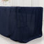 Fitted Polyester 96"x30" Rectangle Tablecloth Navy Blue with Open Back Design - Easy to Maintain and Wrinkle-Resistant Table Cover for Trade Shows & Displays