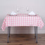 Polyester 54"x54" Table Overlay Square Tablecloth White/Rose Quartz - Checkered Buffalo Plaid Design for Casual Table Settings