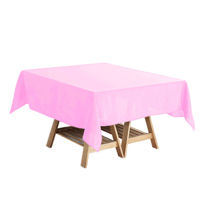Polyester Square 54"x54" Tablecloth Pink - Wrinkle-Resistant & Durable Table Cover