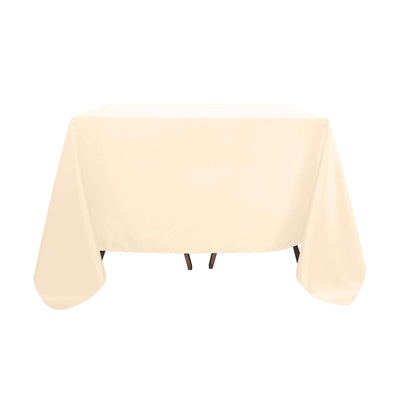 Polyester Square 90"x90" Tablecloth Beige - Wrinkle-Resistant & Durable Table Cover