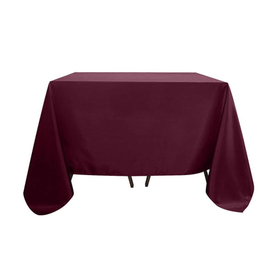 Polyester Square 90"x90" Tablecloth Burgundy - Wrinkle-Resistant & Durable Table Cover