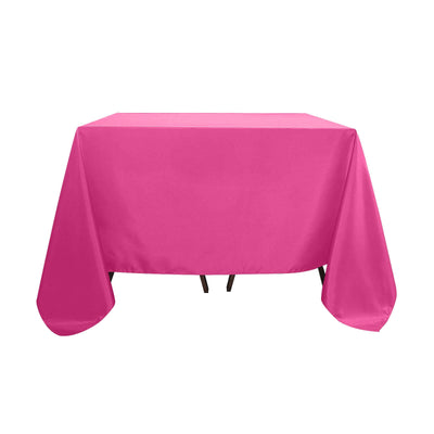 Polyester Square 90"x90" Tablecloth Fuchsia - Wrinkle-Resistant & Durable Table Cover