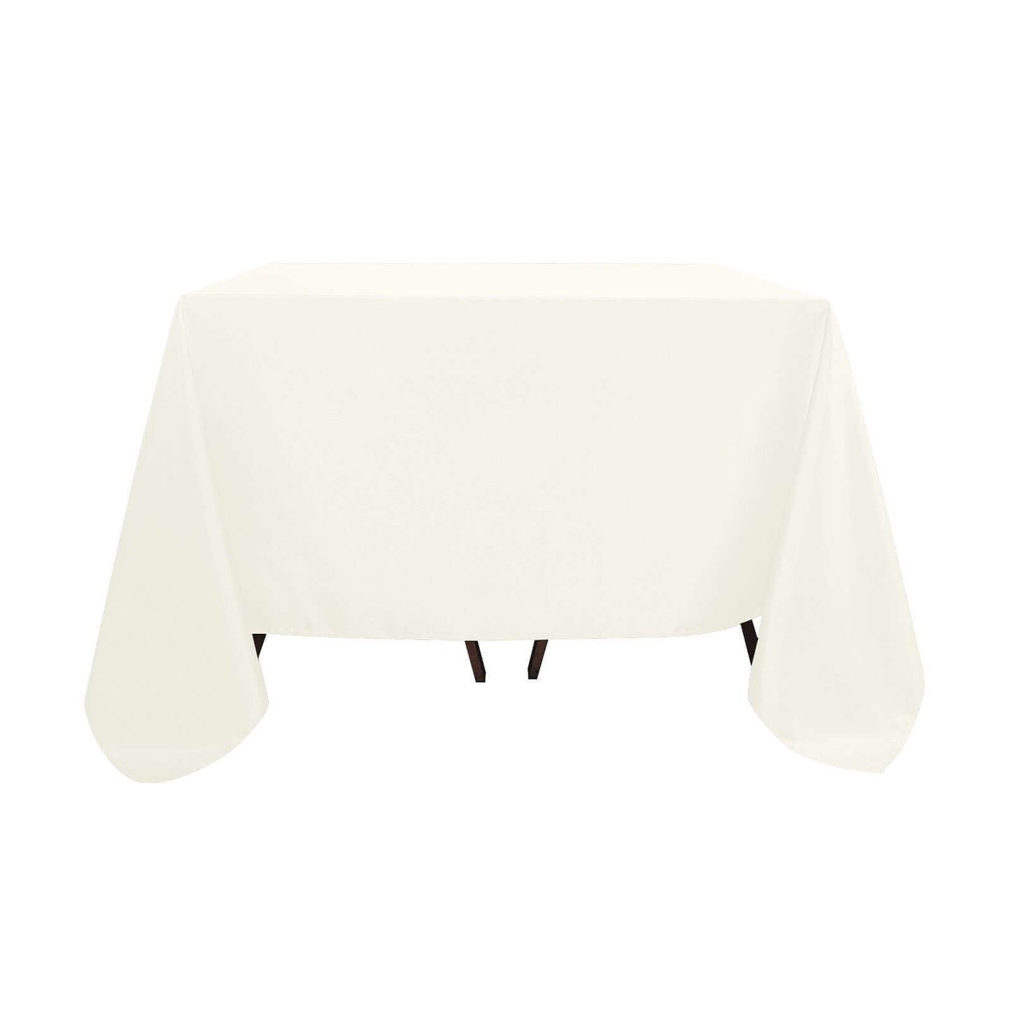Polyester Square 90"x90" Tablecloth Ivory - Wrinkle-Resistant & Durable Table Cover