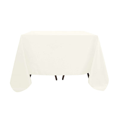 Polyester Square 90"x90" Tablecloth Ivory - Wrinkle-Resistant & Durable Table Cover