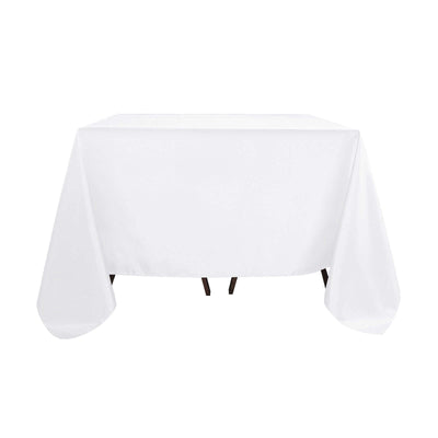 Polyester Square 90"x90" Tablecloth White - Wrinkle-Resistant & Durable Table Cover for Events