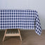 Polyester 60"x126" Rectangle Tablecloth White/Navy Blue - Buffalo Plaid Checkered Table Cover