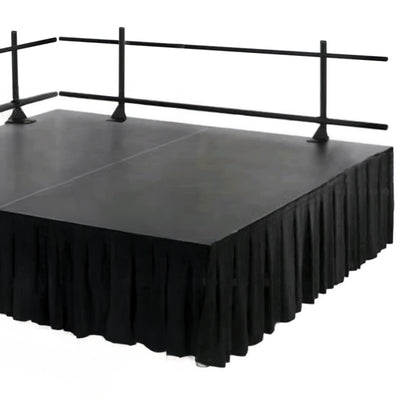 Portable Stage Skirt Black Polyester Platform Skirting Cloth for Events Performances & Wedding Staging - 16’’x10ft
