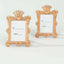 4-Pack Picture Frames Gold Resin Vintage Crown Design Rectangle - Mini Photo Frame Wedding Place Card Holders & Party Favors 4.5"x3"