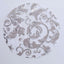 10-Pack Table Placemats Swirl Foil Floral Design Metallic Silver Round - Sheer Organza Disposable Mats 13"