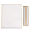 6-Pack Gold Acrylic Rectangular Frame Sign Holders Clear Double-Sided Display with White Cardboard - Suitable for Banquets 9"x11"