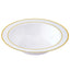 10-Pack Plastic Soup Bowls White with Gold Rim - Stylish Disposable Bowls for Parties 12oz
