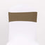 5 Pack Stretch Spandex Chair Sashes Taupe - Reusable Chair Bands with Silver Diamond Ring Slide Buckle 5"x14"