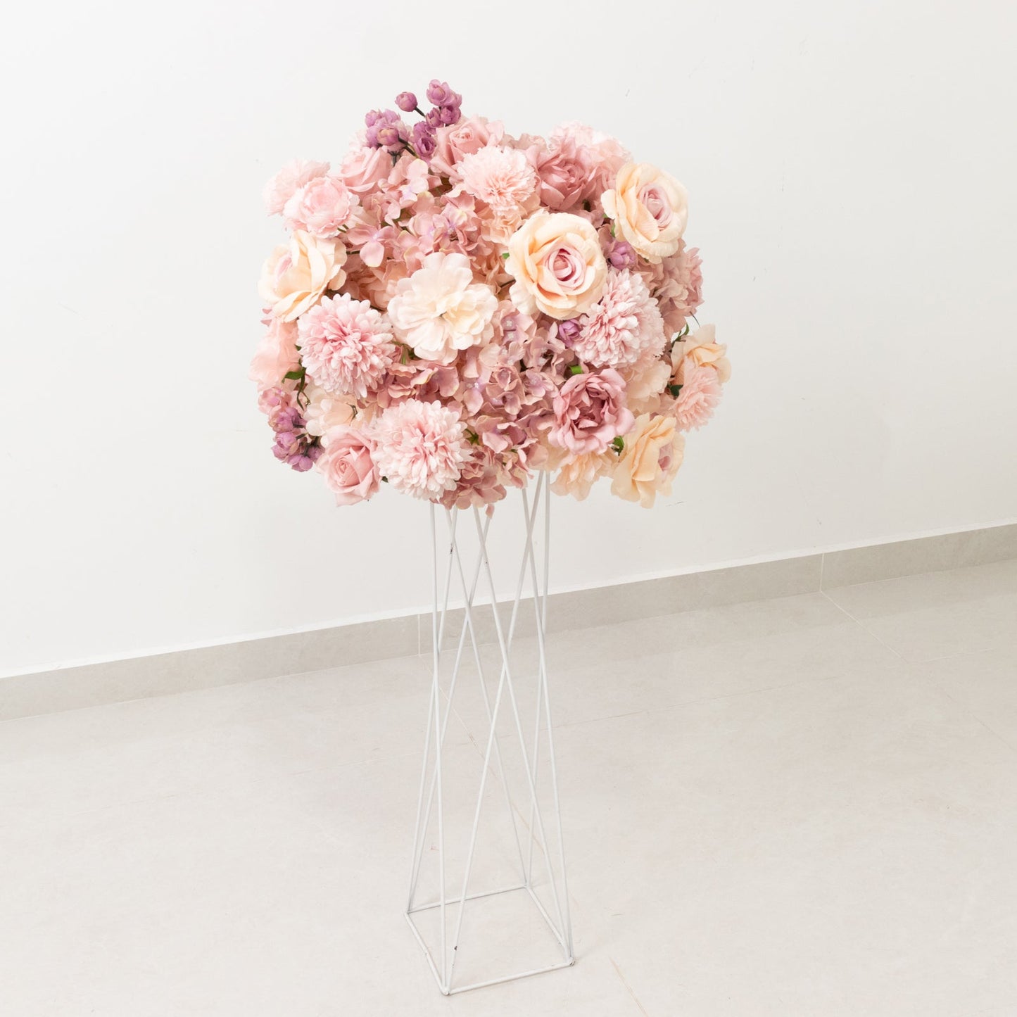 22-Inch Dusty Rose Silk Flower Grand Centerpiece â€“ Pre-Arranged Artificial Rose, Hydrangea & Chrysanthemum Ball for Wedding & Event DÃ©cor
