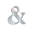 4 Pack 5" Iridescent Alphabet Symbol "&" Sticker Banners, Customizable Stick On Letters