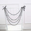Faux Pearl Beaded 16" Chair Back Garland Sash Black Gatsby-Inspired Style - Pre-Tied Chic Wedding Decor for Chiavari Chairs