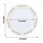 10-Pack Plastic 10" Round Dinner Plates in White with Gold Embossed Scalloped Edge - Chic Disposable Party Plates for Special Occasions & Banquets
