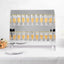 2-Tier Champagne Glass Holder Display Stand Table Top in Silver Mirror Finish - Modern Stemware Rack Cocktail Drink Holder with 18 Hooks for Events & DIY Bars 25"