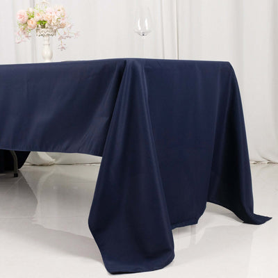 Premium Polyester 60"x126" Rectangle Tablecloth Navy Blue - Stain-Resistant 220GSM Finish Table Cover