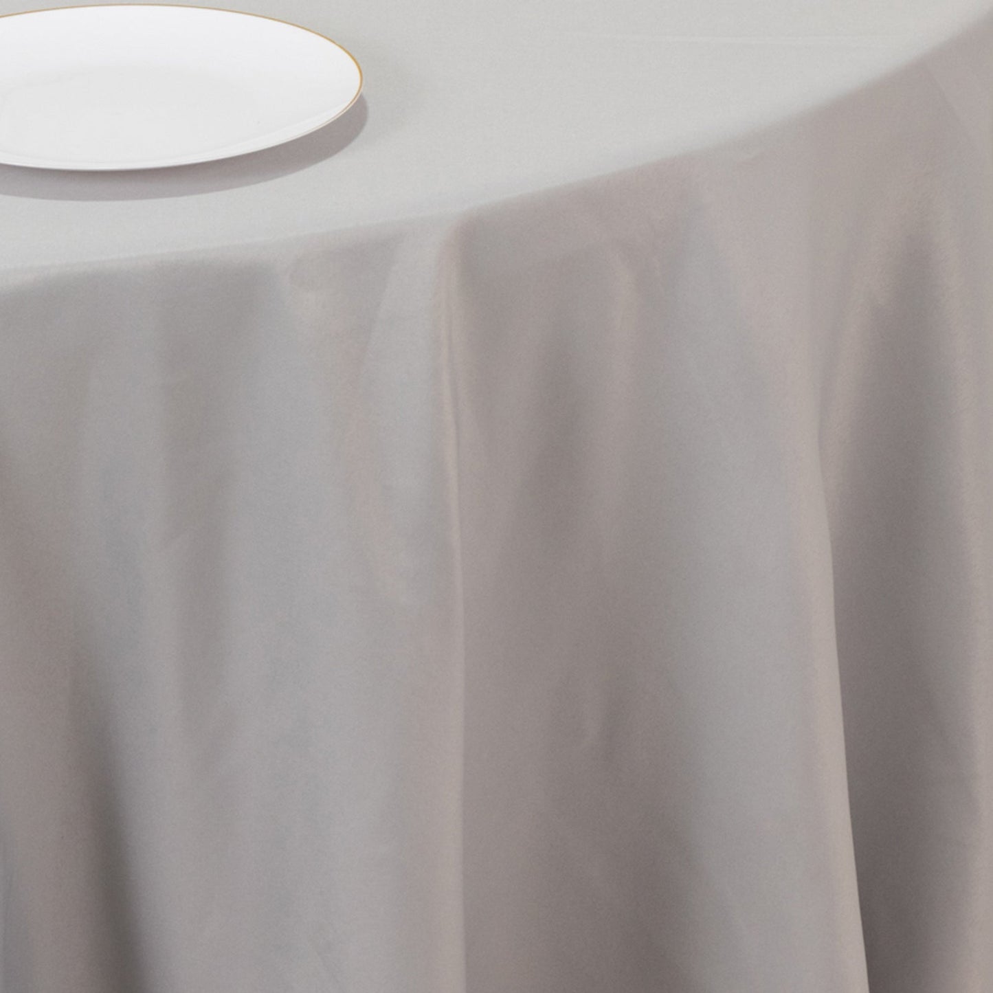 Premium Polyester 108" Round Tablecloth Silver - Wrinkle-Resistant 220GSM Table Cover