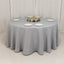 Premium Polyester 120" Round Tablecloth Silver - Seamless 220GSM Wrinkle-Resistant Table Cover
