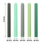 5-Pack Taper Candles Ribbed Wick Ribbon Wax Design Assorted Green - Premium Unscented Dinner Candles 9"