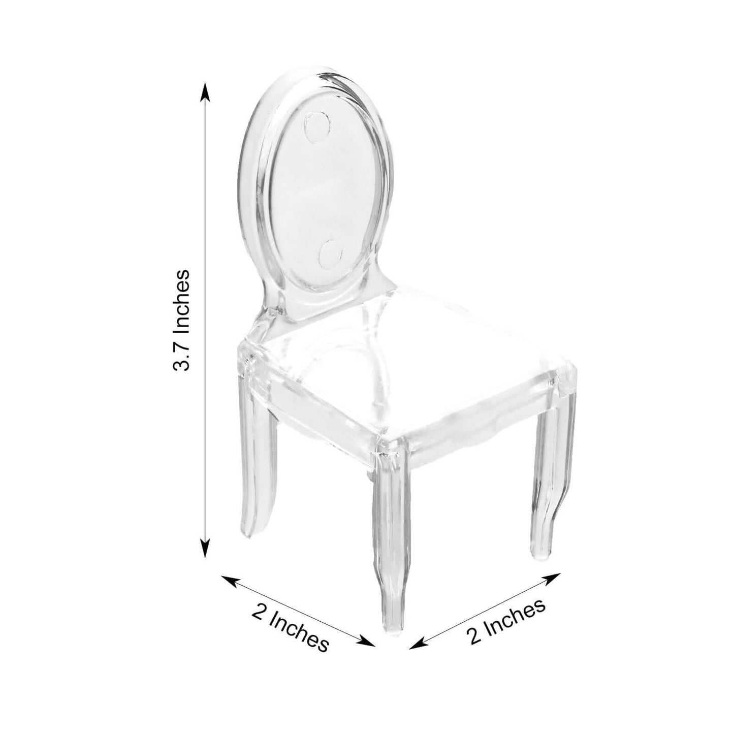 12 Pack 4" Clear Plastic Mini Ghost Chair Party Favor Gift Holders, Candy Treat Display Stands