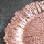 6-Pack Acrylic Plastic Round Charger Plates 13" in Rose Gold with Reef Design, Dinner Charger Tableware