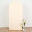 7ft Matte Beige Spandex Fitted Chiara Backdrop Stand Cover For Round Top Wedding Arch