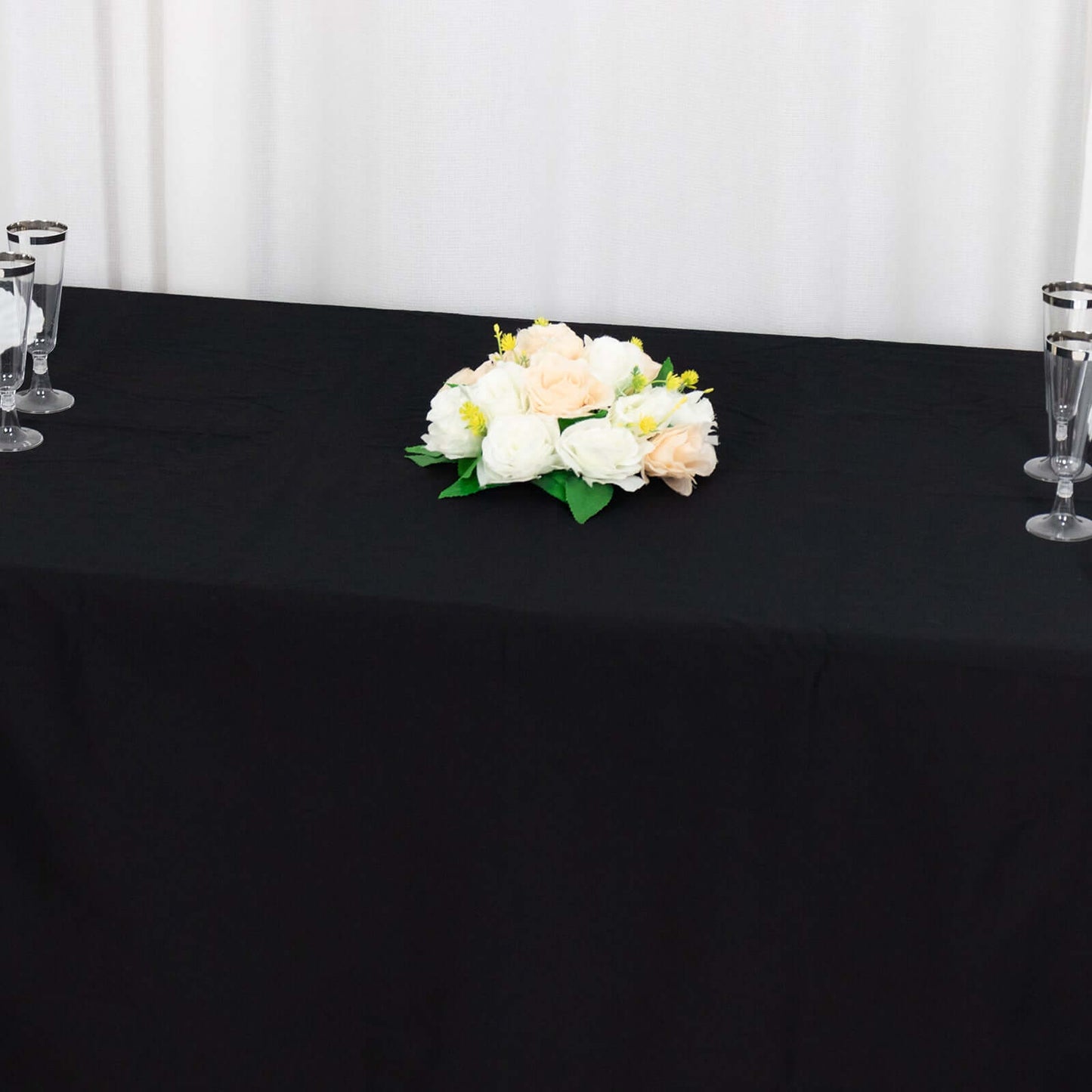 100% Cotton 90"x156" Rectangle Tablecloth Black Linen - Seamless, Soft & Breathable Table Cover