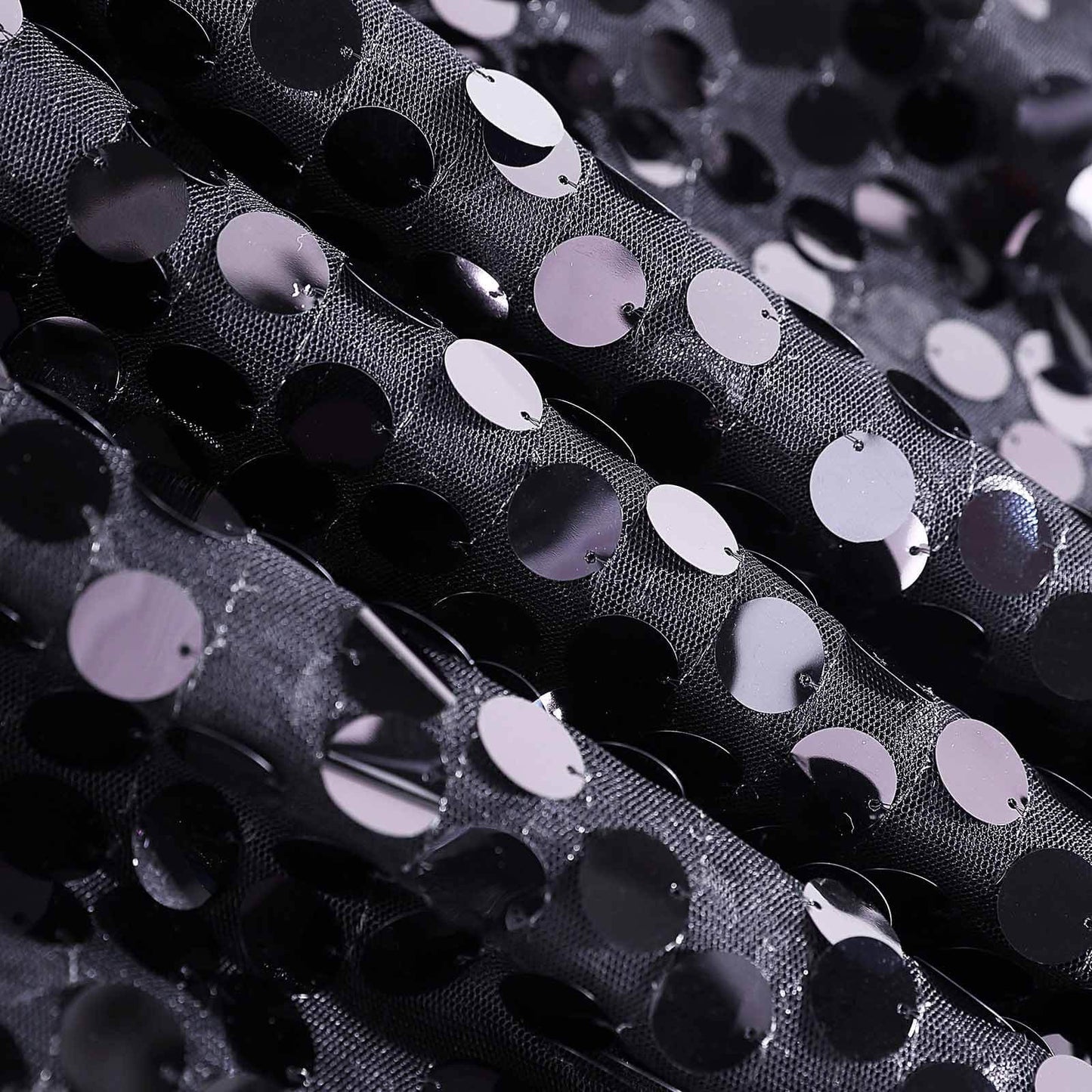 8ftx8ft Black Big Payette Sequin Event Curtain Drapes, Backdrop Event Panel