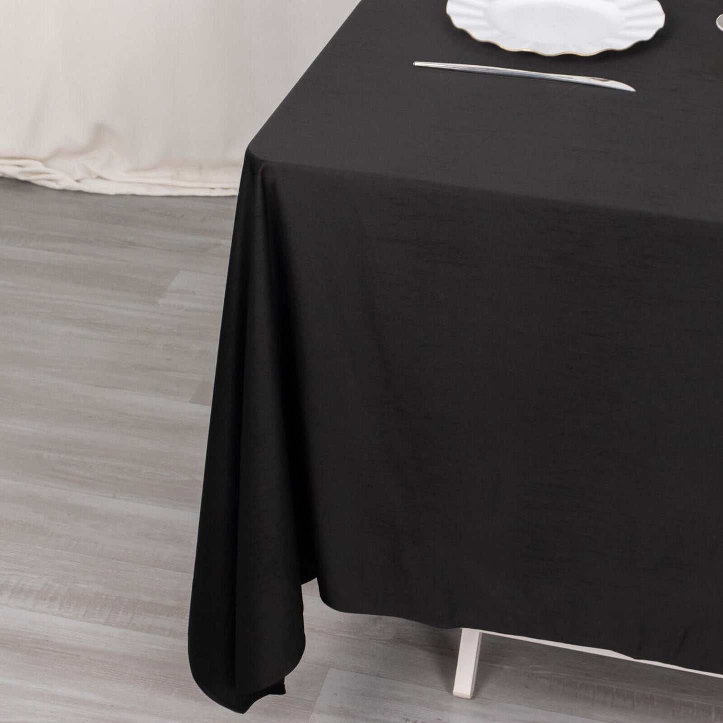 Scuba 70"x70" Table Overlay Square Tablecloth Black - Wrinkle Free & Stain Resistant Table Cover