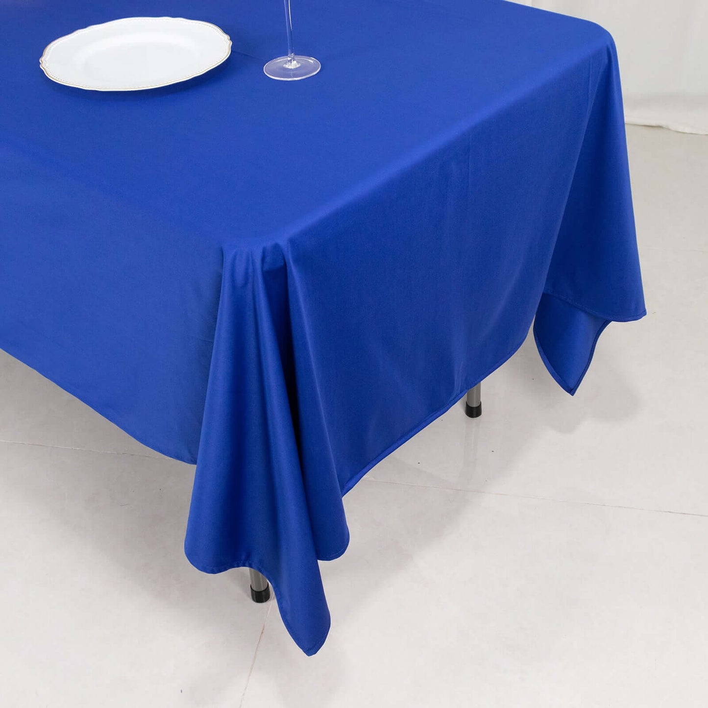 Scuba Rectangular 60"x102" Tablecloth Royal Blue - Wrinkle Free & Stain Resistant Table Cover