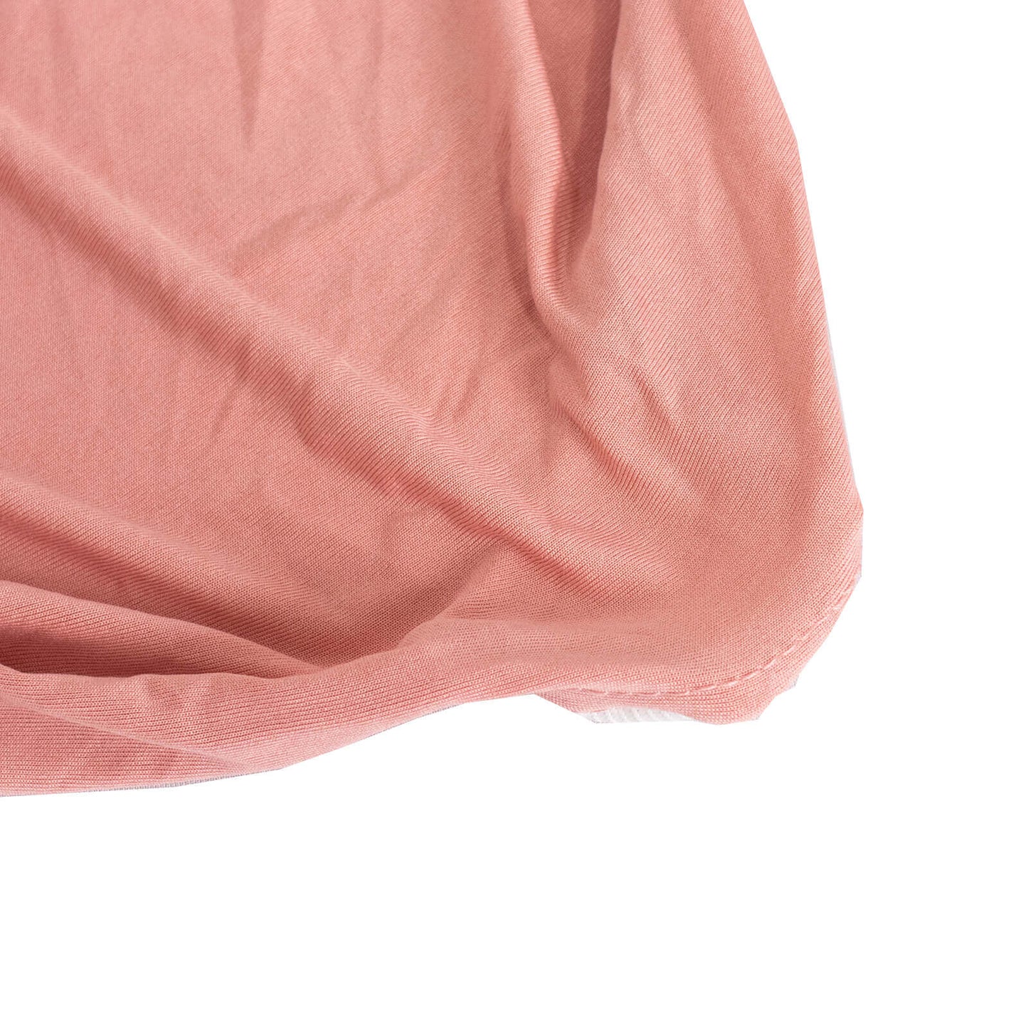 Spandex Chair Cover with Silver Rhinestone Buckled Sash Band Dusty Rose - Stretch Fitted Slipcover