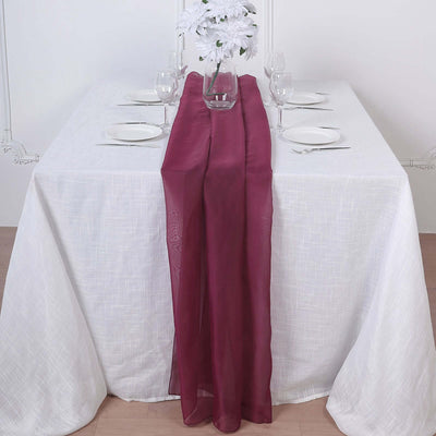 Chiffon 6ft Table Runner Burgundy - Flowy & Lightweight Table Decor