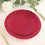 25-Pack Paper 9" Round Dinner Plates in Burgundy with Geometric Prism Rim - Disposable 400GSM Party Plates