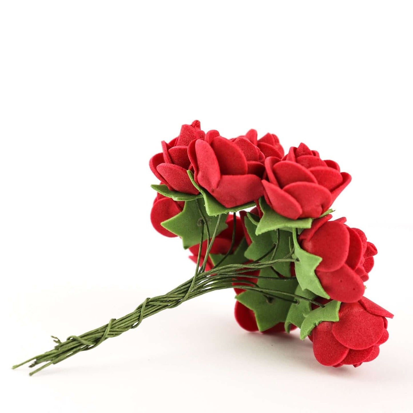 48 Roses 1" Burgundy Real Touch Artificial DIY Foam Rose Flowers With Stem, Craft Rose Buds