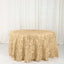 Taffeta 132" Round Tablecloth Champagne | 3D Leaf Petal Design Seamless Table Cover