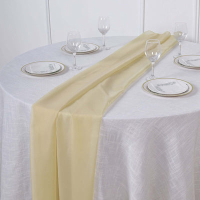 Chiffon 6ft Table Runner Champagne - Flowy & Lightweight Table Decor