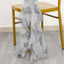 Chiffon Chair Sash with Curly Design Silver - Stylish Chair Decorations