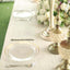 10-Pack Plastic Dinner Plates Clear with TrÃ¨s Chic Gold Rim - Perfect Disposable Party Plates 10"