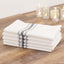 10 Pack Premium Spun Polyester 18"x22" Napkins White/Gray Bistro Style - Highly Absorbent Cotton-Like Feel Cloth Napkins