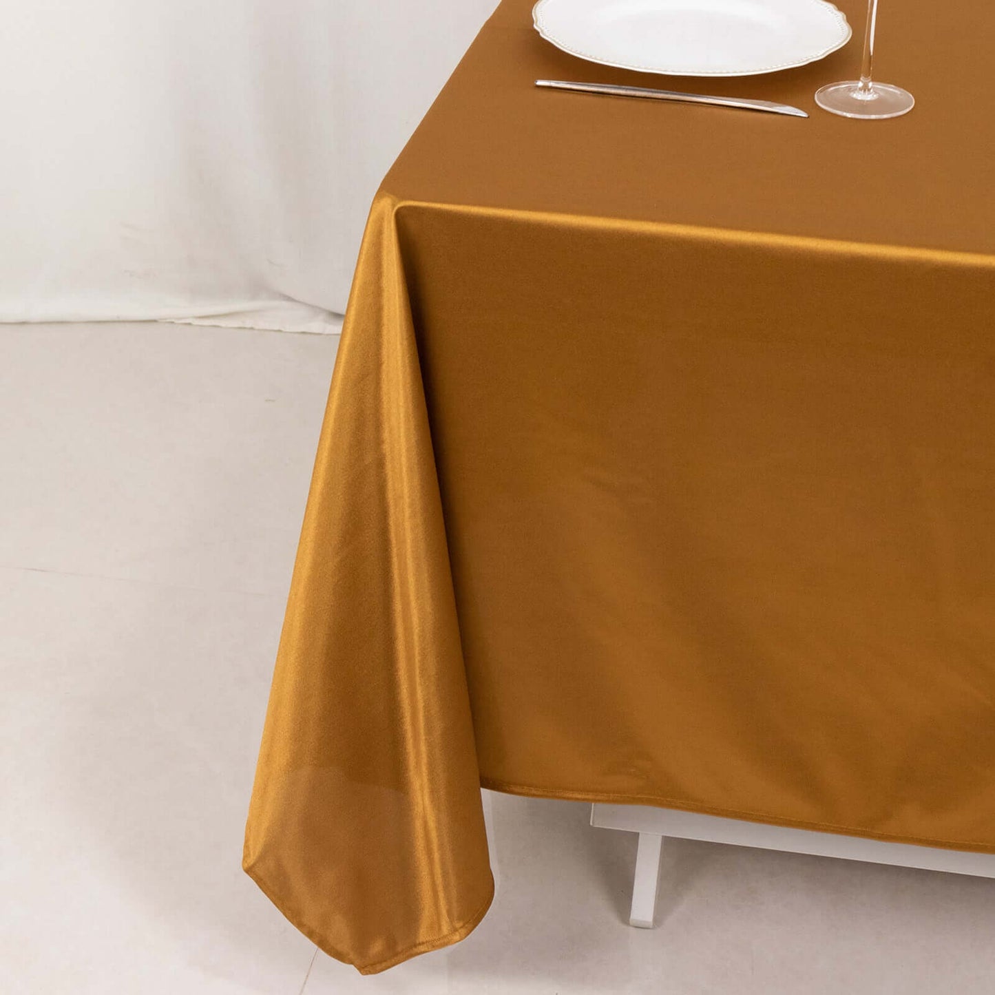 Scuba Square 70"x70" Tablecloth Shimmer Gold - Wrinkle Free & Stain Resistant Table Cover