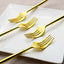 24-Pack Plastic Forks Modern Flatware Gold - Premium Heavy Duty Disposable Silverware 8"