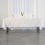 Polyester 60"x102" Rectangle Tablecloth White with Gold Foil Geometric Pattern - Wrinkle-Resistant and Durable Table Cover for Weddings & Events